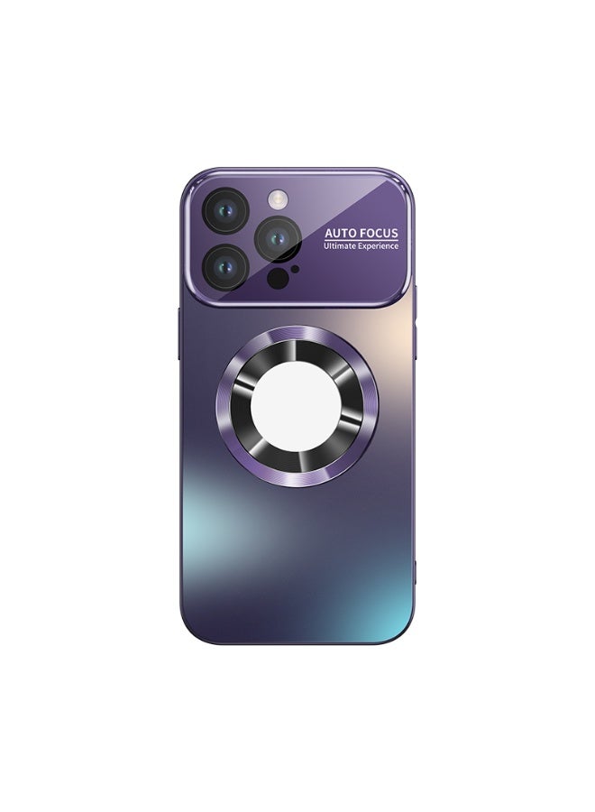 Stylish Large Window Case for iPhone 16 Pro Max - Compatible with MagSafe Slim Matte Finish Shockproof Phone Case with Showcase, Full Camera Lens Protection, Anti-Fingerprint Dustproof TPU Cover (Purple) - Image 1