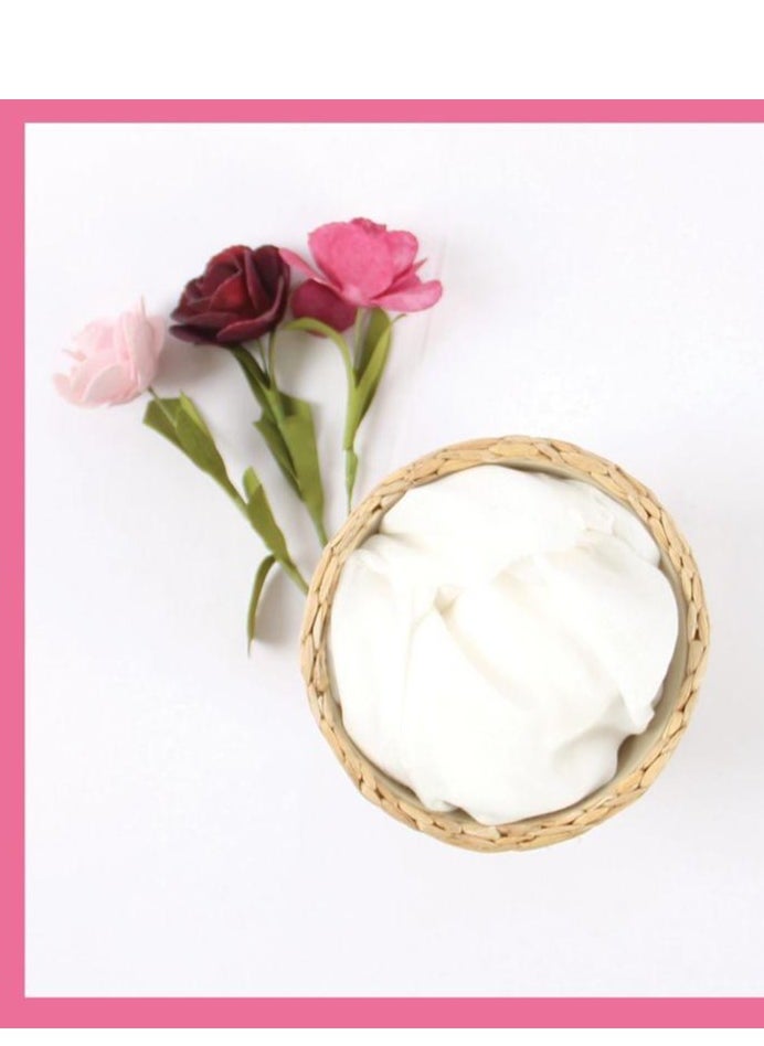FLOWER - Plain Cotton Modal Veil - Off White - Image 1