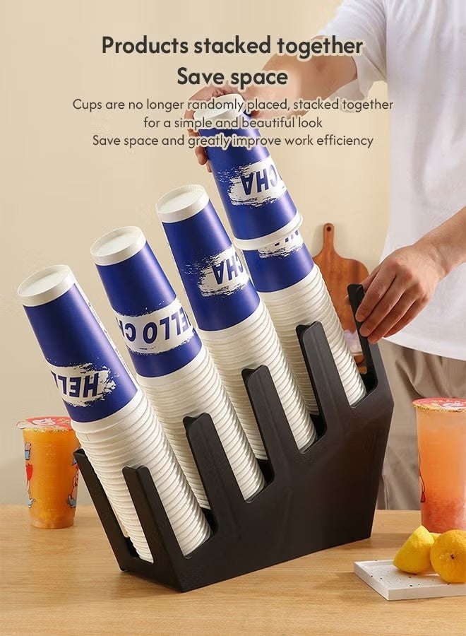 Beauenty High Quality Cup and Lid Organizer Plastic Cup Holder for Coffee Tools Shop and Party Compatible Replacement Part Barista The Kitchen And Restaurants Black - Image 2