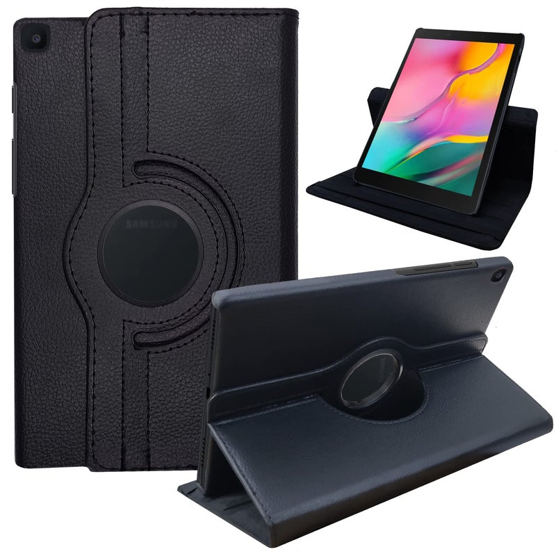Cedo Samsung Tab A (8 inch) Flip Cover | Leather Finish | 360 Degree Rotate Back Cover | Shockproof Back Cover Case for Samsung Galaxy Tab A (8 inch) (2019) SM-T290 / SM-T295 (Black) - Image 1