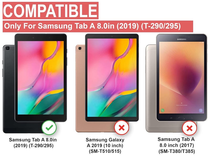 Cedo Samsung Tab A (8 inch) Flip Cover | Leather Finish | 360 Degree Rotate Back Cover | Shockproof Back Cover Case for Samsung Galaxy Tab A (8 inch) (2019) SM-T290 / SM-T295 (Black) - Image 2