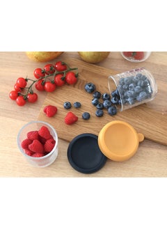BEABA Set Of 2 Glass Baby Food Storage Jars, Night Blue And Honey, 250 ML  - Image 4