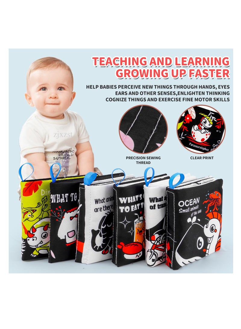 SOLARAE Montessori Soft Baby Books Toys, For 0-6 Months & 6-12 Months, Indestructible High Contrast Black and White Baby Book Toys-Crinkle for Newbo, Promote Tummy Time, Infant Baby Boy Girl Gifts - Image 4