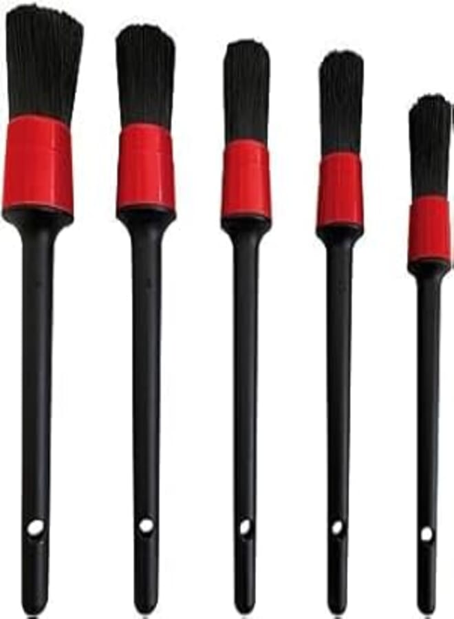 5 Pieces Car Cleaning Brush Set. For cleaning car exterior, vehicle wheels, leather dashboard motor, interior, emblems, air vents, car, by SAcar