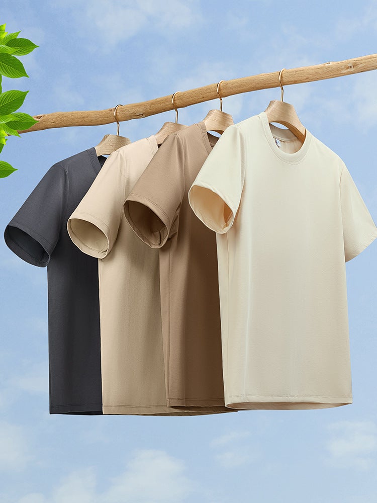 Heavy Cotton Short-Sleeved T-Shirt Men'S Casual All-Match T-Shirt Base Shirt Men'S Half-Sleeved Loose - Image 2