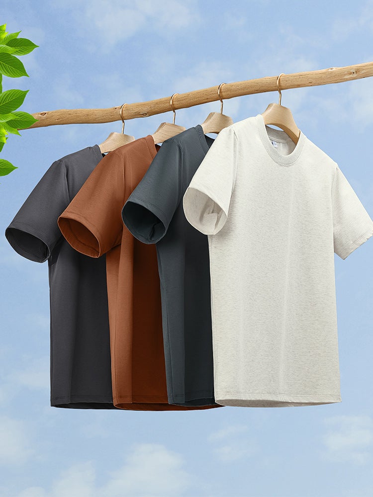 Heavy Cotton Short-Sleeved T-Shirt Men'S Casual All-Match T-Shirt Base Shirt Men'S Half-Sleeved Loose - Image 3