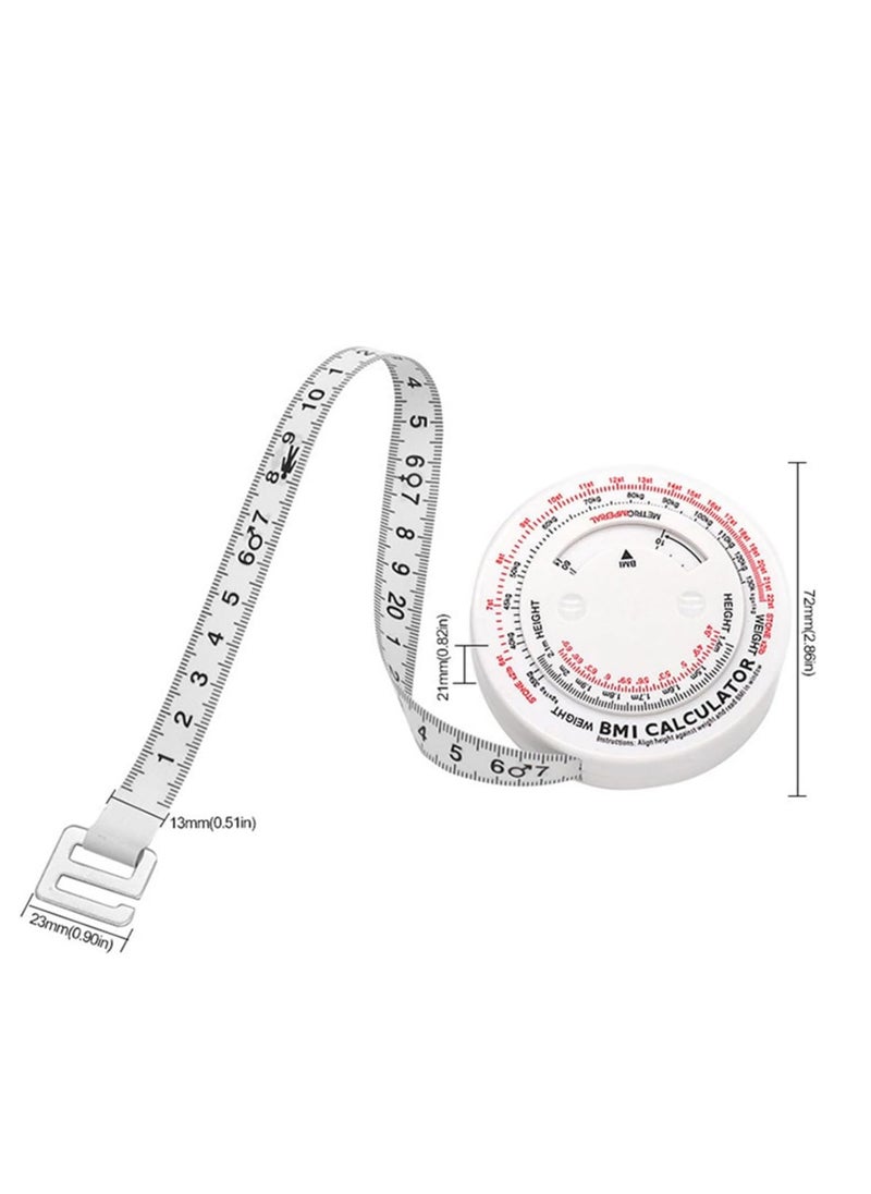 ECVV - ECVV BMI Measuring Tape BMI Wheel Calculator Body Mass Index Calculator, Body Tape Measure for Body Waist Weight Health Accurate Measurement - Image 1