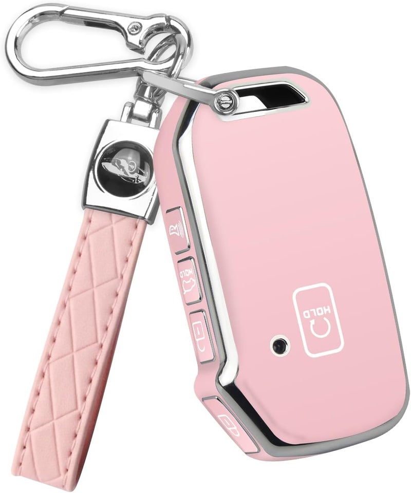 QBUC for Kia Key Fob Cover with Keychain,Car Key Case Shell Protection Fit for Kia K5 Forte Sportage Soul Seltos Telluride Sorento - Image 1