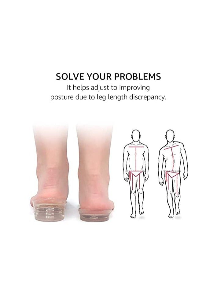 نعل داخلي للكعب جل من السيليكون لزيادة ارتفاع القدم قابل للتعديل من 5 طبقات للحصول على اختلاف في طول الساق للرجال والنساء - Image 5
