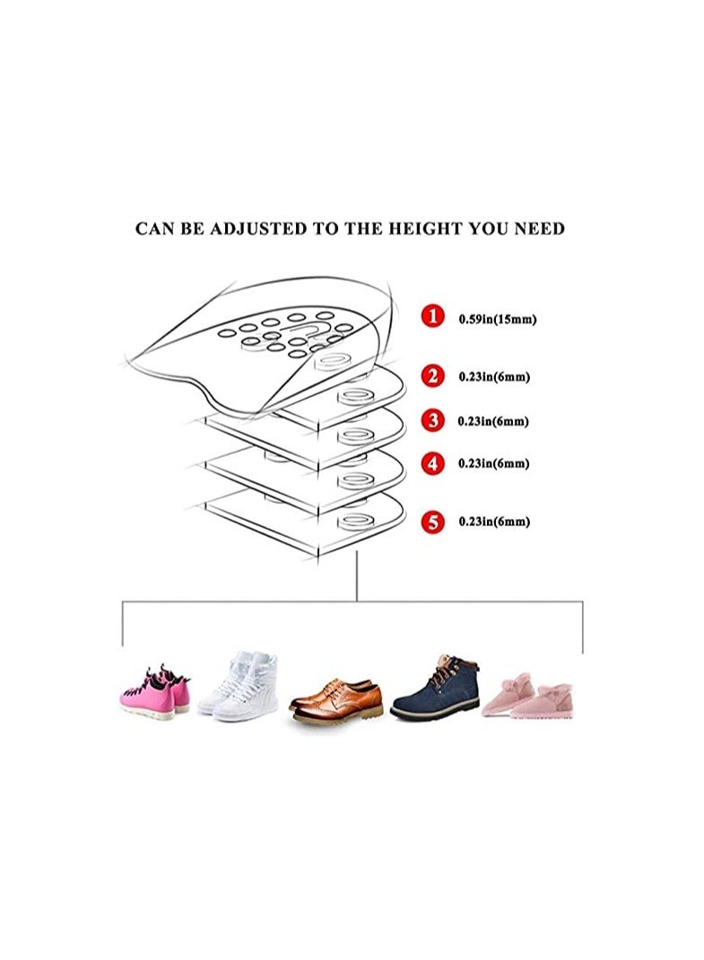 نعل داخلي للكعب جل من السيليكون لزيادة ارتفاع القدم قابل للتعديل من 5 طبقات للحصول على اختلاف في طول الساق للرجال والنساء - Image 2