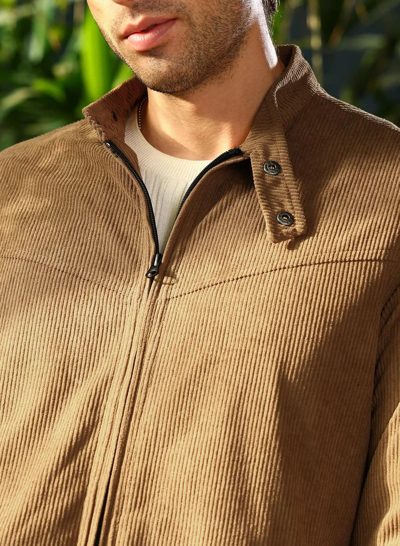 CAHOOT  Men's Coffee Brown Corduroy Rider Jacket for Men | Best Price UAE
