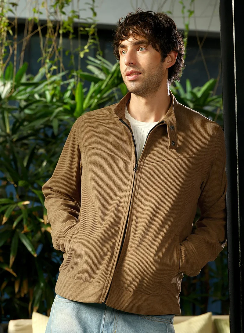 CAHOOT  Men's Coffee Brown Corduroy Rider Jacket for Men | Best Price UAE