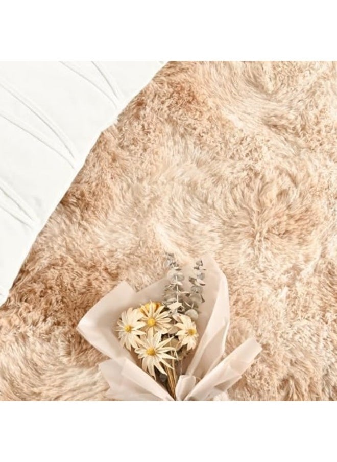 GGEROU Area Rugs Living Room Super Fluffy Soft Touch Rug Thickened Washable Bottom Anti-Skid Large Area Rugs Indoor Modern Home Decor Floor Carper Camel  - Image 3