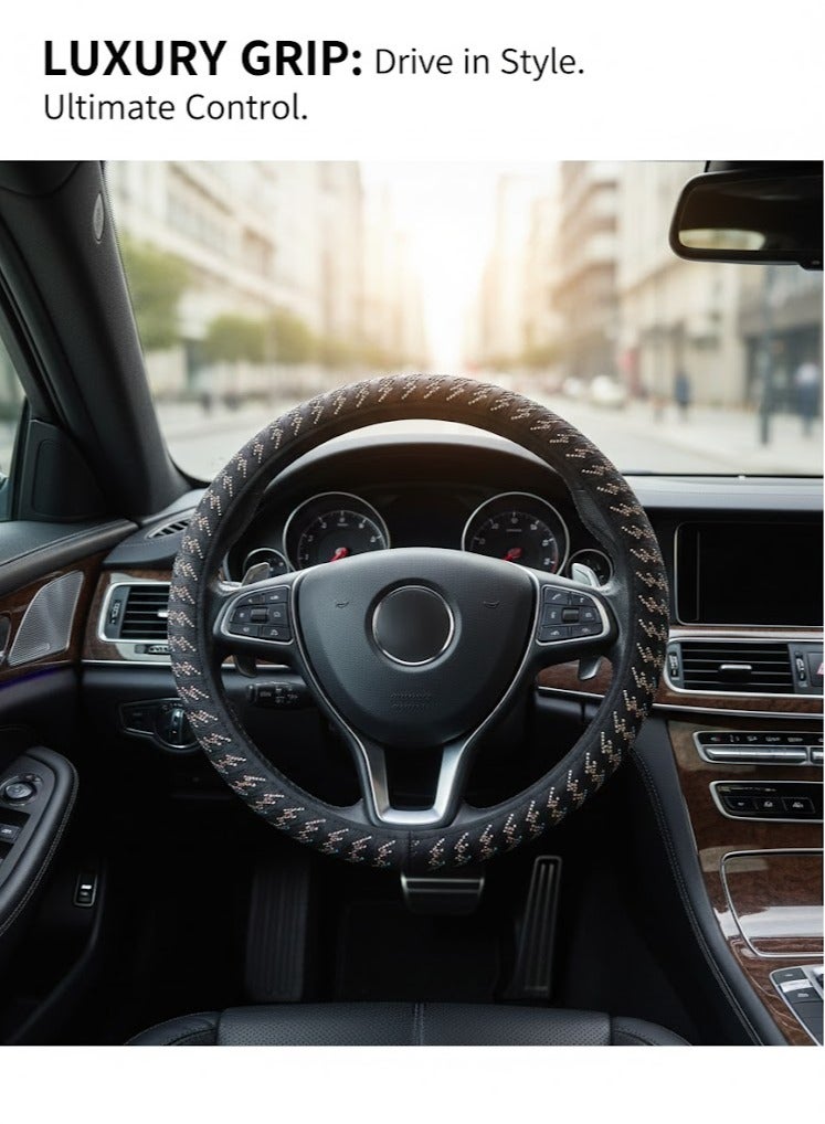 سي جي اس غطاء عجلة قيادة عالمي للنساء مع أحجار الراين الذهبية والزرقاء - Image 1