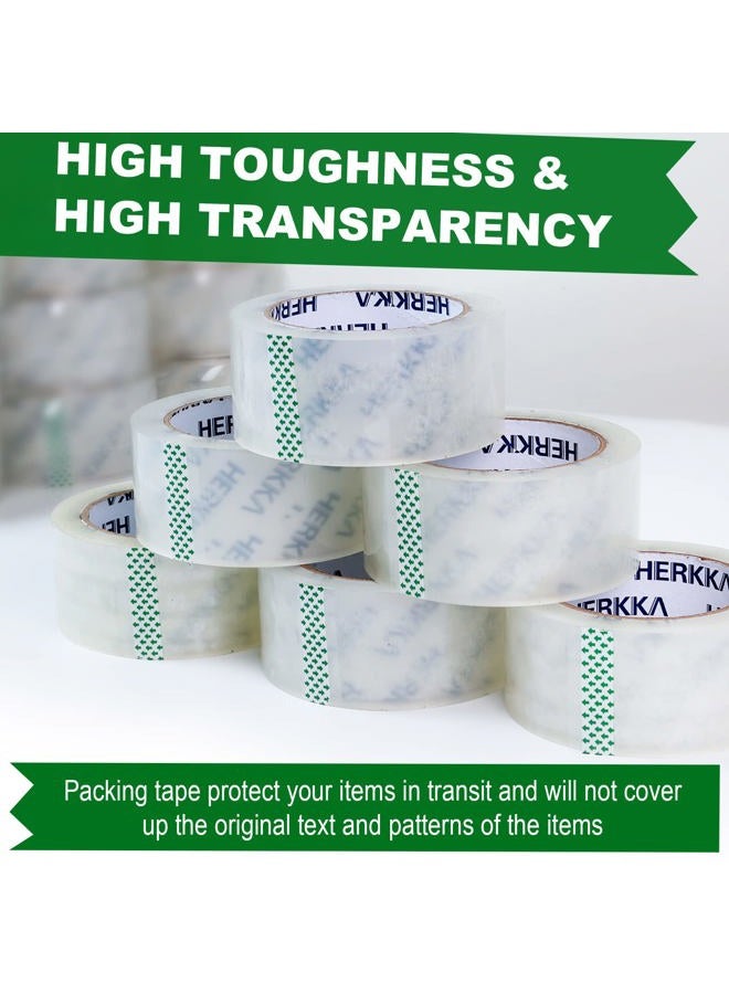 HERKKA Clear Packing Tape, 12 Rolls Heavy Duty Packaging Tape for Shipping Packaging Moving Sealing, Thicker Clear Packing Tape, 1.88 inches Wide, 65 Yards Per Roll, 780 Total Yards - Image 2
