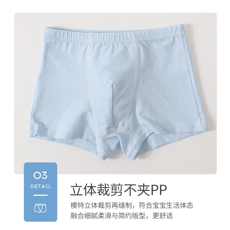 Boys underwear pure cotton childrens cotton boxer underwear baby small and medium-sized children students children 4-12 years old pure cotton boxer shorts Black - Image 5