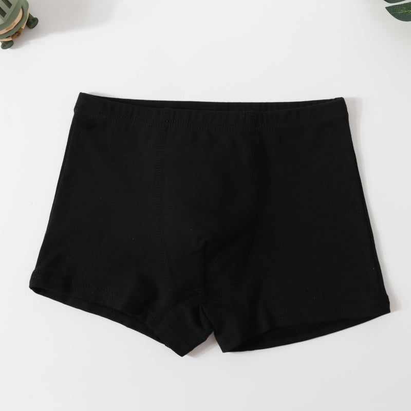 Boys underwear pure cotton childrens cotton boxer underwear baby small and medium-sized children students children 4-12 years old pure cotton boxer shorts Black - Image 1