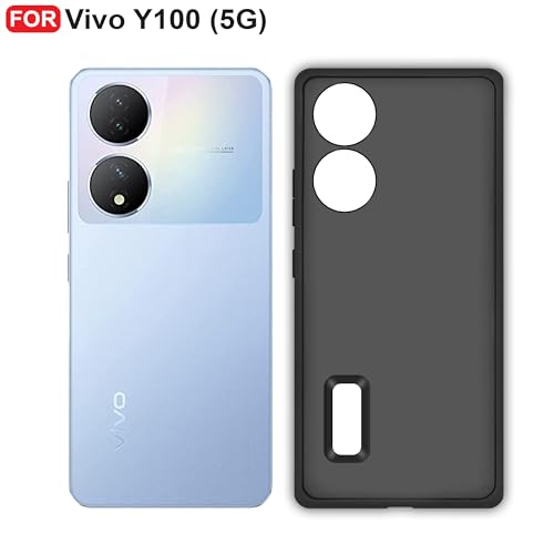 CEDO Back Cover for Vivo Y100 / Vivo T2 (5G) | Camera Bump Protection & Inner Velvet Fabric Lining | Ultra Slim Matte Soft Rubberised Case Cover (Black) - Image 2