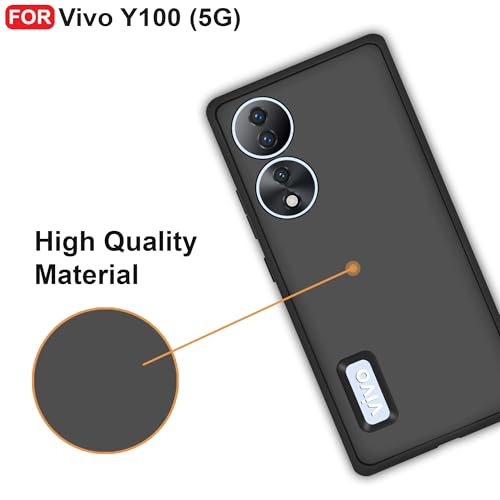 CEDO Back Cover for Vivo Y100 / Vivo T2 (5G) | Camera Bump Protection & Inner Velvet Fabric Lining | Ultra Slim Matte Soft Rubberised Case Cover (Black) - Image 5