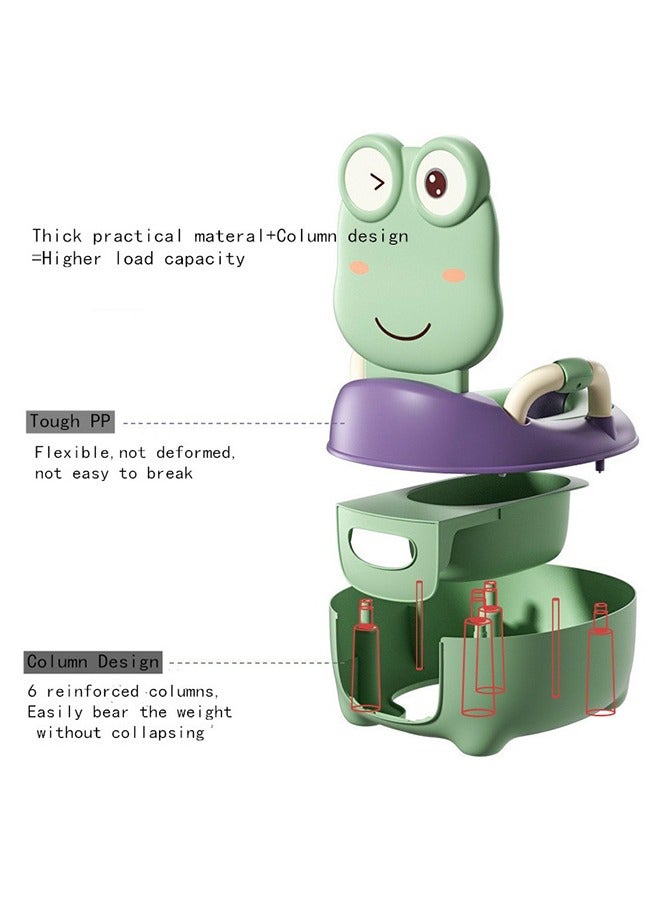 BABY PLUS Potty Training Seat Potty training toilet with lid for kids Toddler Potty Chair with Soft Seat Training Potty System Easy to Clean and Easy to Use Potty Training Seat Children's Training Toilet Green - Image 4
