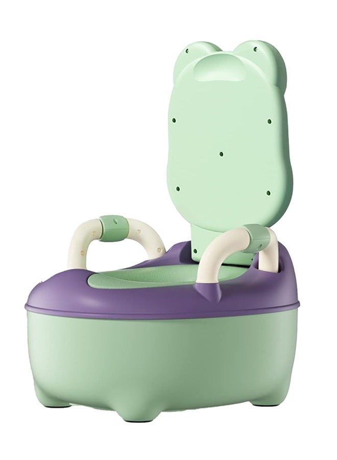 BABY PLUS Potty Training Seat Potty training toilet with lid for kids Toddler Potty Chair with Soft Seat Training Potty System Easy to Clean and Easy to Use Potty Training Seat Children's Training Toilet Green - Image 3