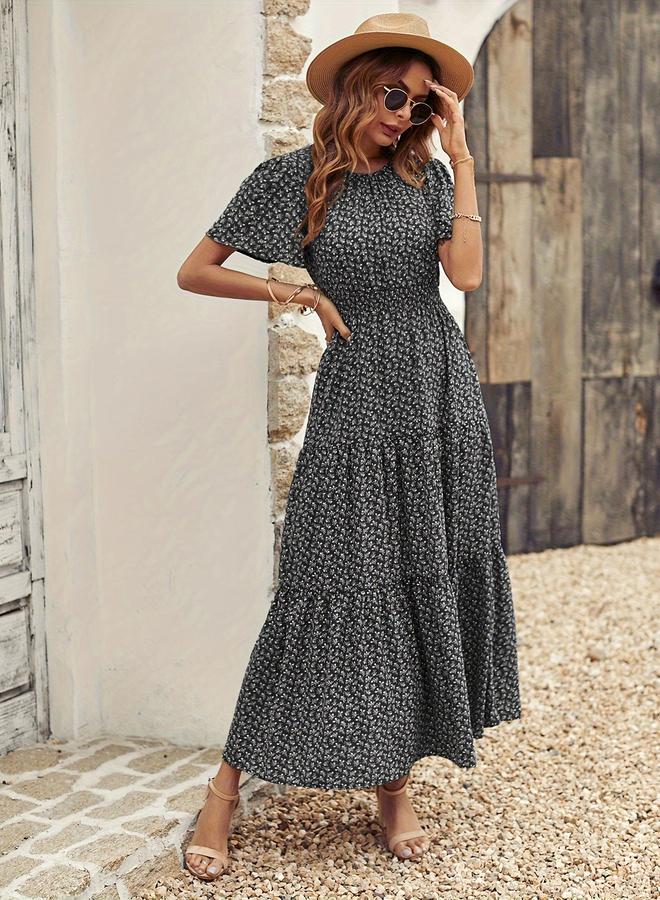 تايك تو فستان بطبقات بنقشة الزهور - Image 3