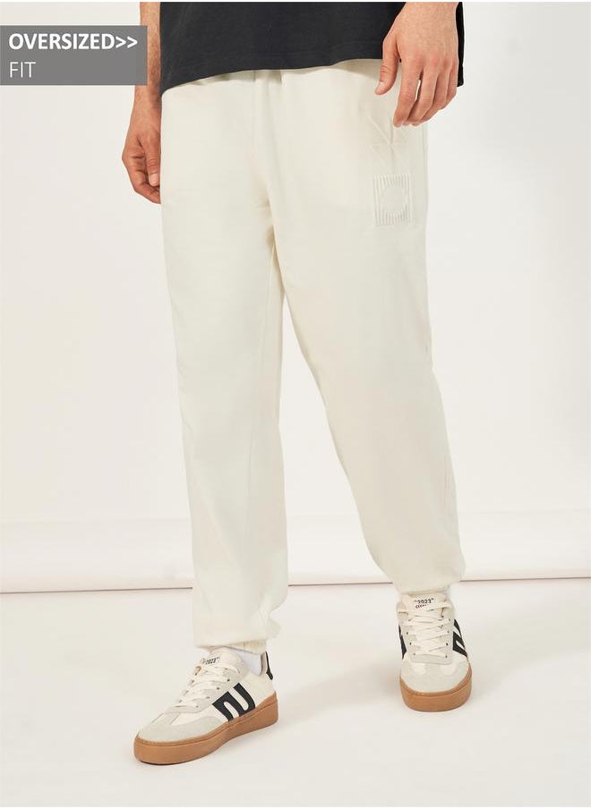 Styli Premium Oversized Fleece Embossed Detail Joggers  - Image 1