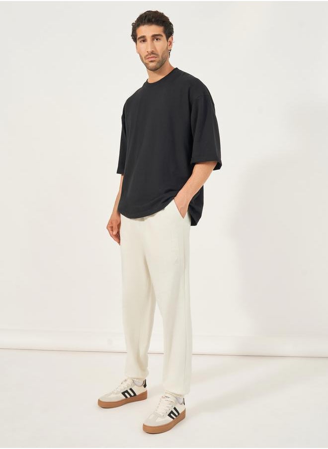 Styli Premium Oversized Fleece Embossed Detail Joggers  - Image 2