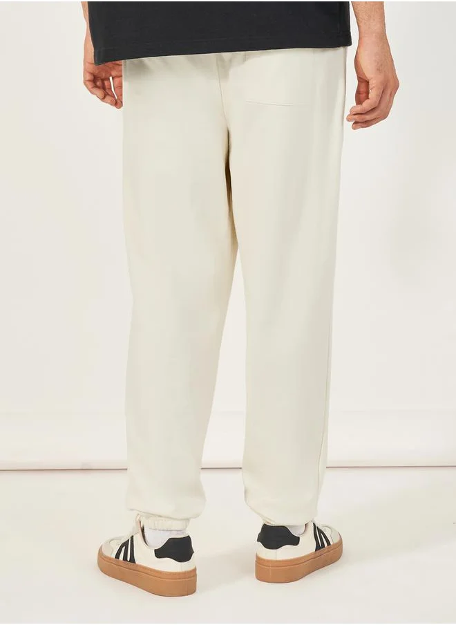 Styli Premium Oversized Fleece Embossed Detail Joggers