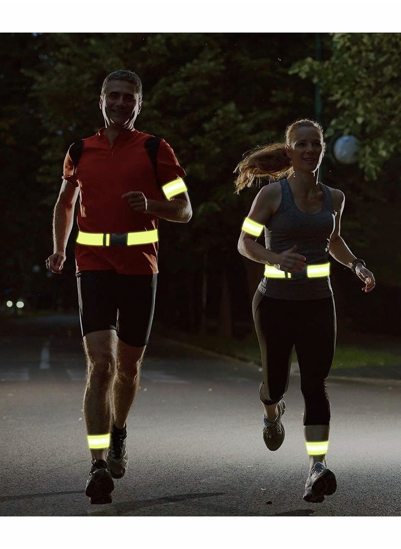 6 Pieces High Visibility Reflective Belt Army PT Belt Reflective Running Gear for Men and Women for Night Running Cycling Walking Military Safety Reflector Strips Green  - Image 4