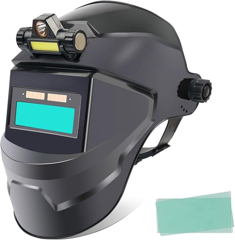 خوذة لحام ذات تعتيم تلقائي مقاس ب واقي وجه مقاوم للحرارة للطحن - Image 1