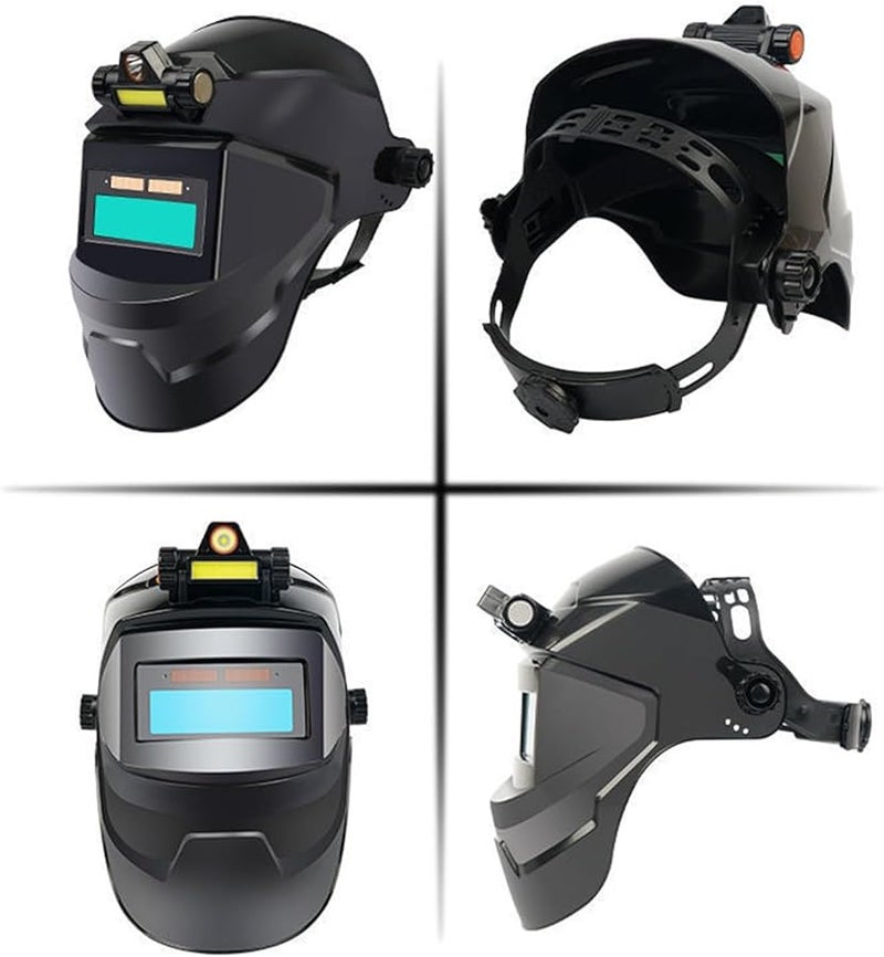 خوذة لحام ذات تعتيم تلقائي مقاس ب واقي وجه مقاوم للحرارة للطحن - Image 4