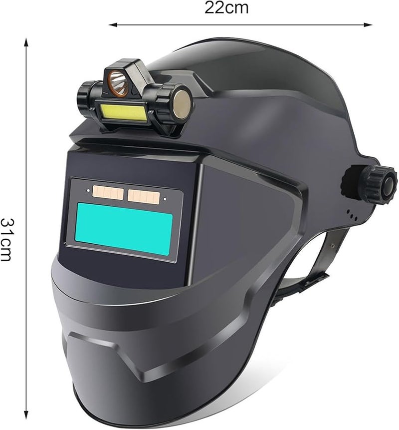 خوذة لحام ذات تعتيم تلقائي مقاس ب واقي وجه مقاوم للحرارة للطحن - Image 3