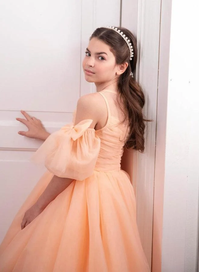 Via Bambino Peach Couture Princess Ball Gown 26011
