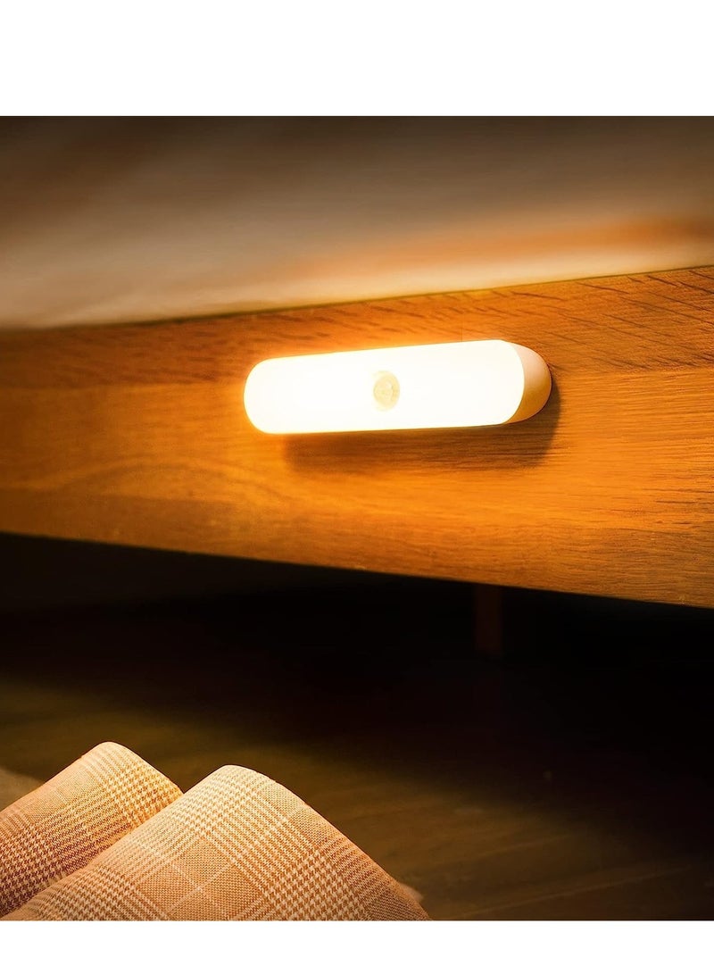 SYOSI مصباح ليلي LED، مصباح خزانة حساس للحركة، إضاءة محمولة بدون سلك تعمل ببطارية مغناطيسية لخزانة الملابس، غرفة النوم، الدولاب، المطبخ، الخزانة، الممر، غرفة التخزين، الحمام، 3 قطع - Image 1