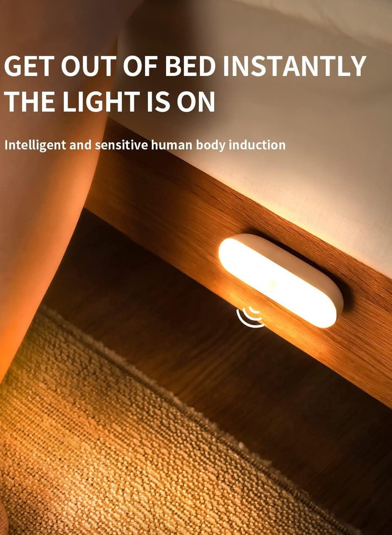 SYOSI مصباح ليلي LED، مصباح خزانة حساس للحركة، إضاءة محمولة بدون سلك تعمل ببطارية مغناطيسية لخزانة الملابس، غرفة النوم، الدولاب، المطبخ، الخزانة، الممر، غرفة التخزين، الحمام، 3 قطع - Image 5