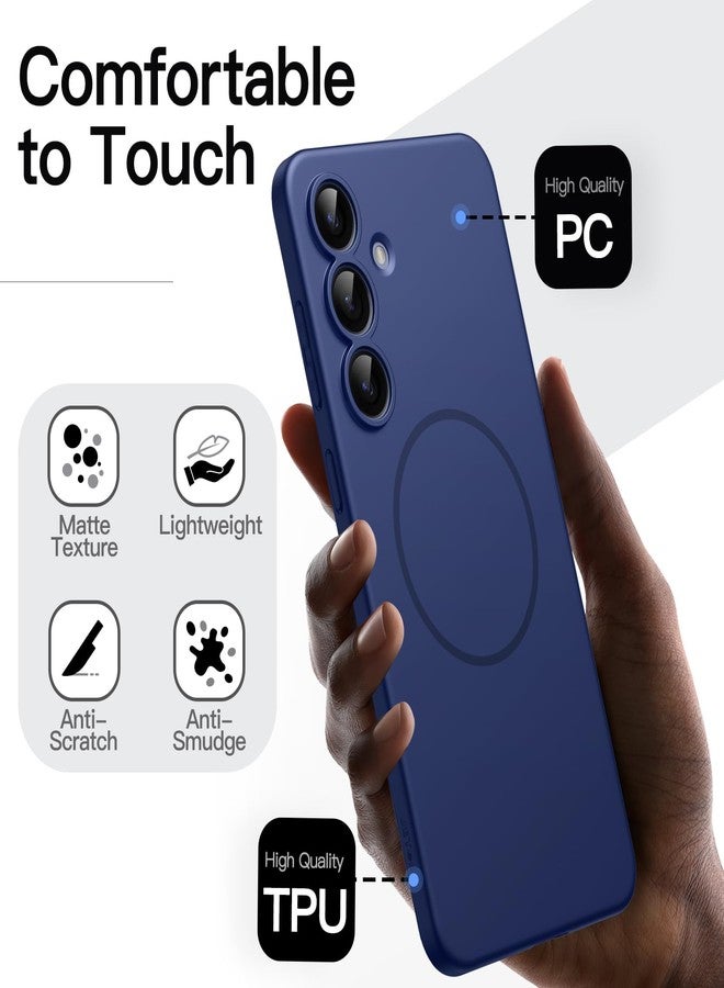 JETech Magnetic Slim Case for Samsung Galaxy S25 FE, Compatible with MagSafe, Camera Lens Full Protection, Ultra-Thin Lightweight Matte Finish Minimalist Phone Cover (Navy Blue) - Image 5