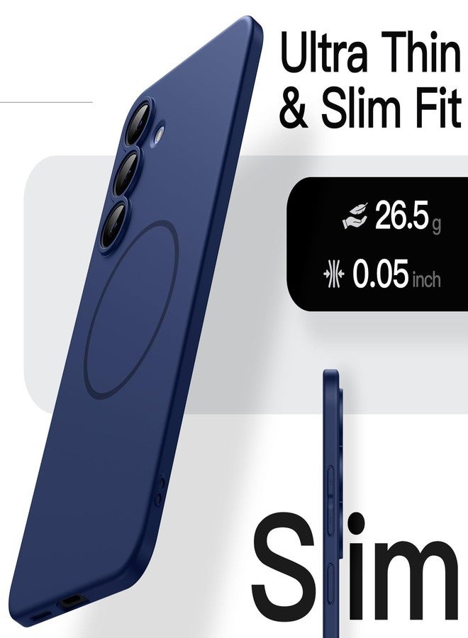 JETech Magnetic Slim Case for Samsung Galaxy S25 FE, Compatible with MagSafe, Camera Lens Full Protection, Ultra-Thin Lightweight Matte Finish Minimalist Phone Cover (Navy Blue) - Image 3