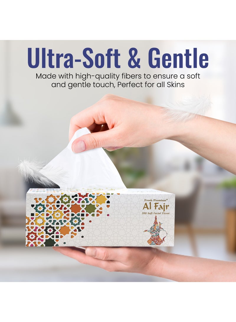 إس إن إتش باكينج علبة مناديل الوجه من الفجر، عبوة من 30 علبة، كل علبة تحتوي على 200 منديل × طبقتين، بإجمالي 6000 منديل. - Image 2