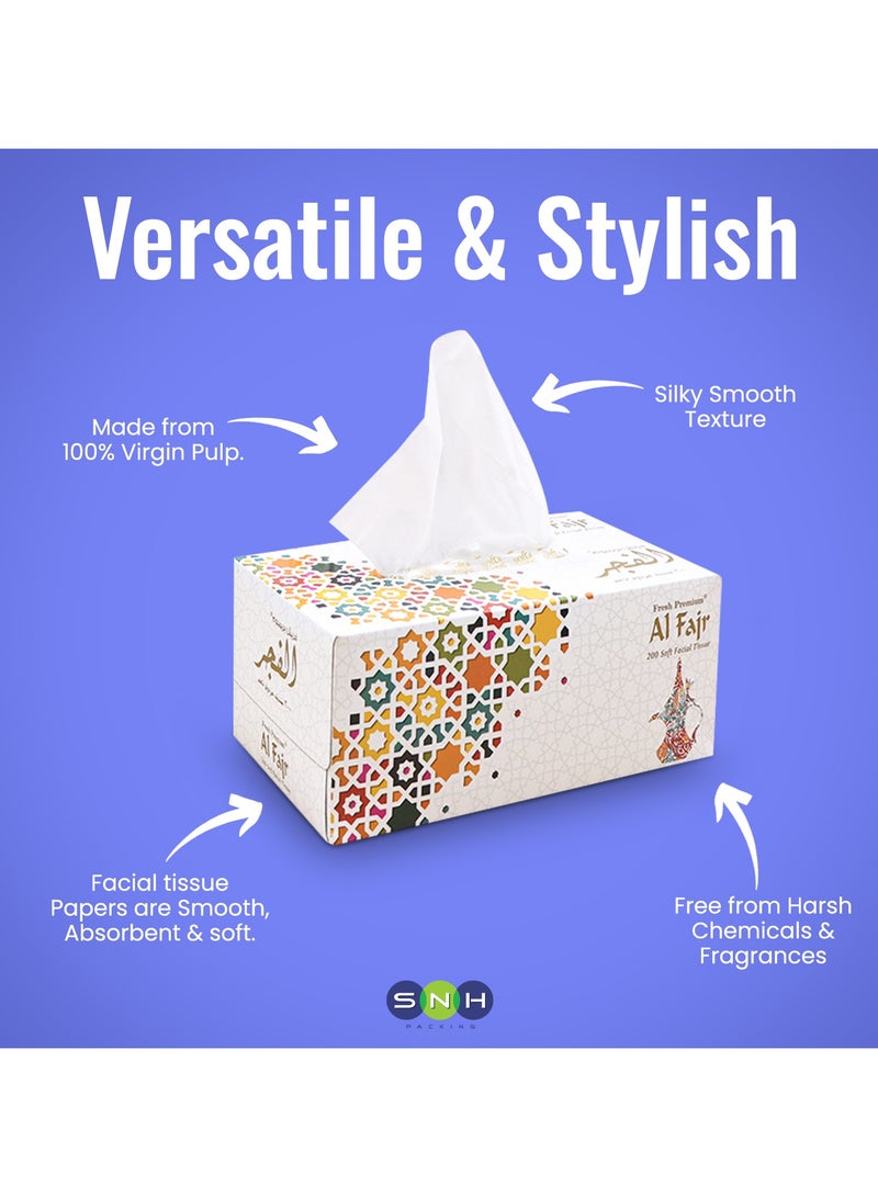 إس إن إتش باكينج علبة مناديل الوجه من الفجر، عبوة من 30 علبة، كل علبة تحتوي على 200 منديل × طبقتين، بإجمالي 6000 منديل. - Image 5