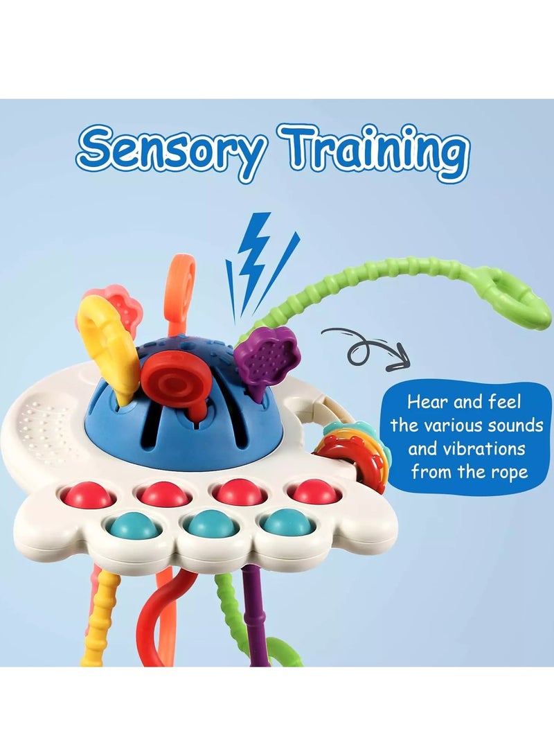 Safe Teething Toys, Montessori Sensory Toys with Bright Colors and Unique Shape, Early Development Activity Pull String Toys, Fine Motor Skill Toys for Baby  - Image 5