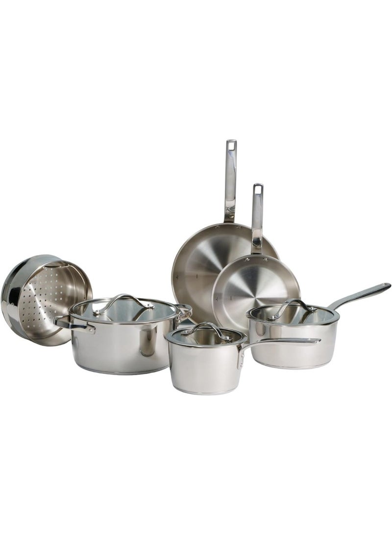 Tramontina Since 1911, 9-Piece Tempo Tri-Ply Base Stainless Steel Cookware Set with Glass Lids, Pots and Pans Kitchen Set, Induction-Ready, Oven-Safe, Dishwasher-Safe - Image 3