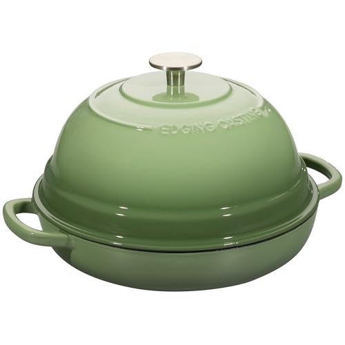 EDGING CASTING Enameled Cast Iron Dutch Oven Pot with Lid, Round Bread Oven for Homemade Sourdough Bread Baking, 6 Quart, Pistachio Green - Image 4