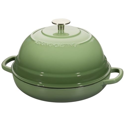 EDGING CASTING Enameled Cast Iron Dutch Oven Pot with Lid, Round Bread Oven for Homemade Sourdough Bread Baking, 6 Quart, Pistachio Green - Image 2