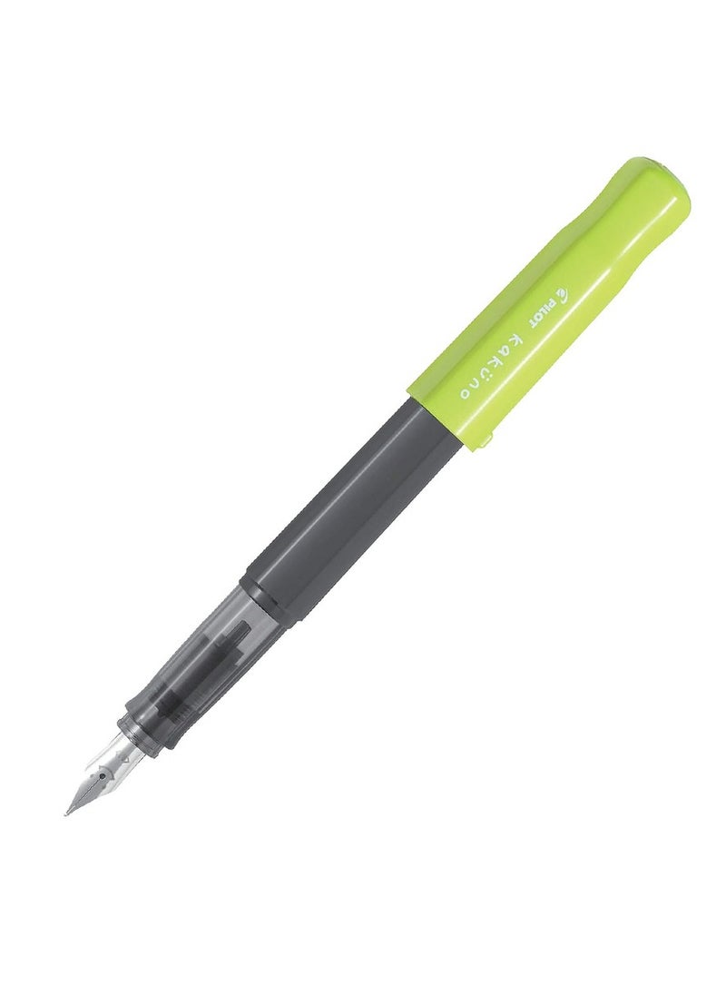 PILOT Kakuno Fountain Pen Green Body With One Ink Cartridge Medium Tip  - Image 2