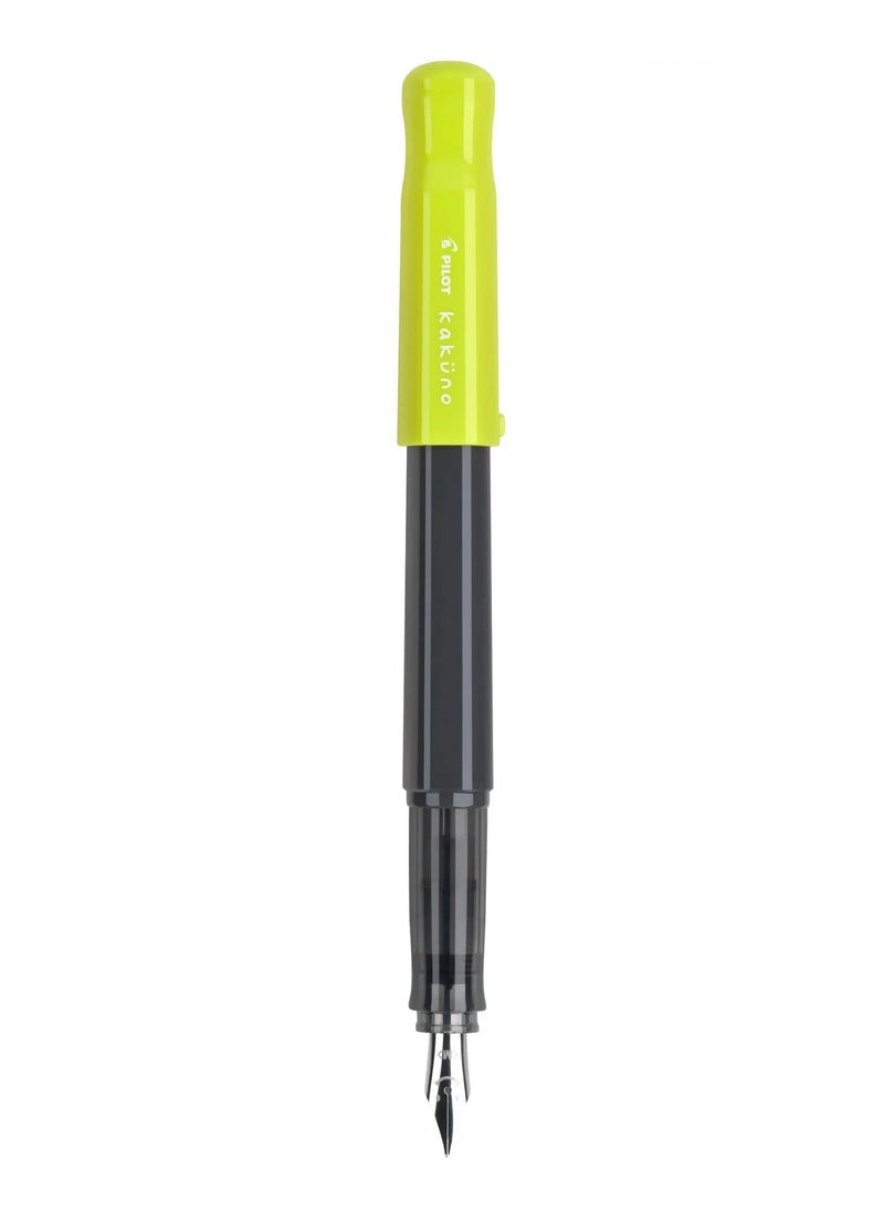PILOT Kakuno Fountain Pen Green Body With One Ink Cartridge Medium Tip  - Image 3