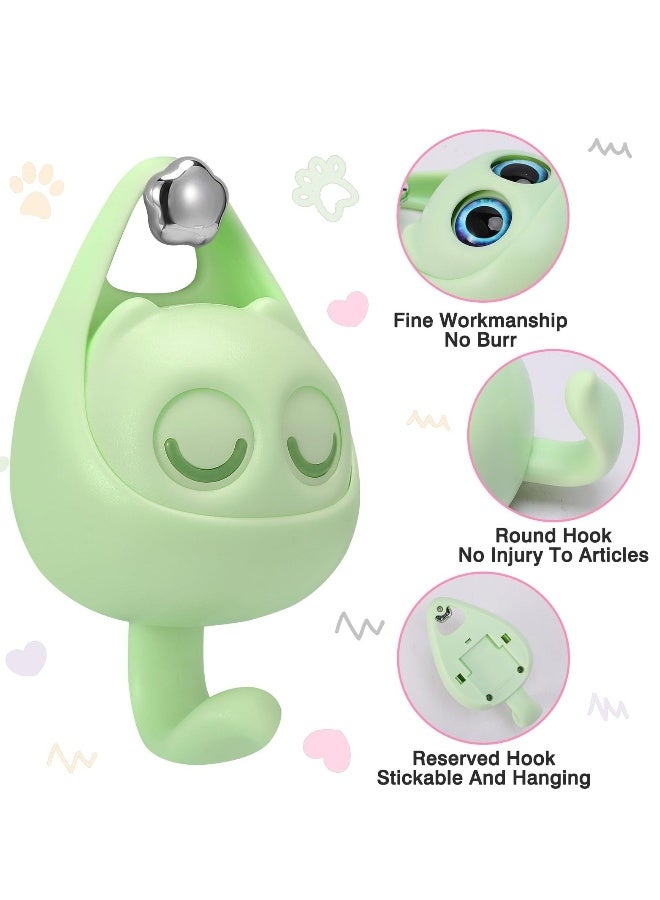 Creative Winking Cat Adhesive Coat Hook, 4Pcs - Cute Multifunctional Cat Hooks for Hanging Towels, Hats, Coats, Bags, Belts, Keys - Wall Hanging Decorations, Carry Up to 5.5 LBS(4 Color)  - Image 3