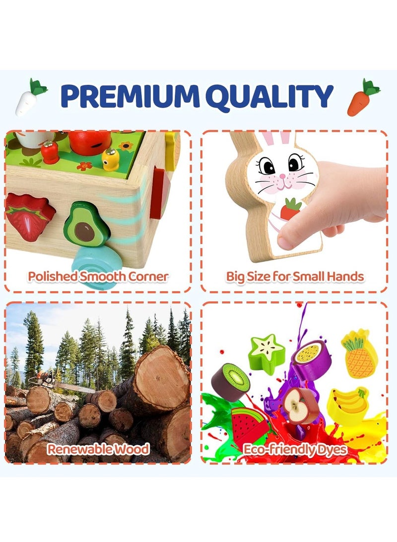 Montessori Wooden Educational Toys for Boys Girls, Shape Sorting Size Matching Toys Gifts for Kids, Wood Preschool Learning Fine Motor Skills Game  - Image 3