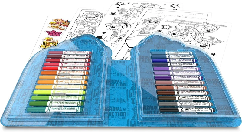 Crayola CRAYOLA - Case with Colours & Stickers Paw Petrol, Felt Pen Set, Colouring Pages, Stickers, 45 Pieces, Creative Gift for Children from 5 Years