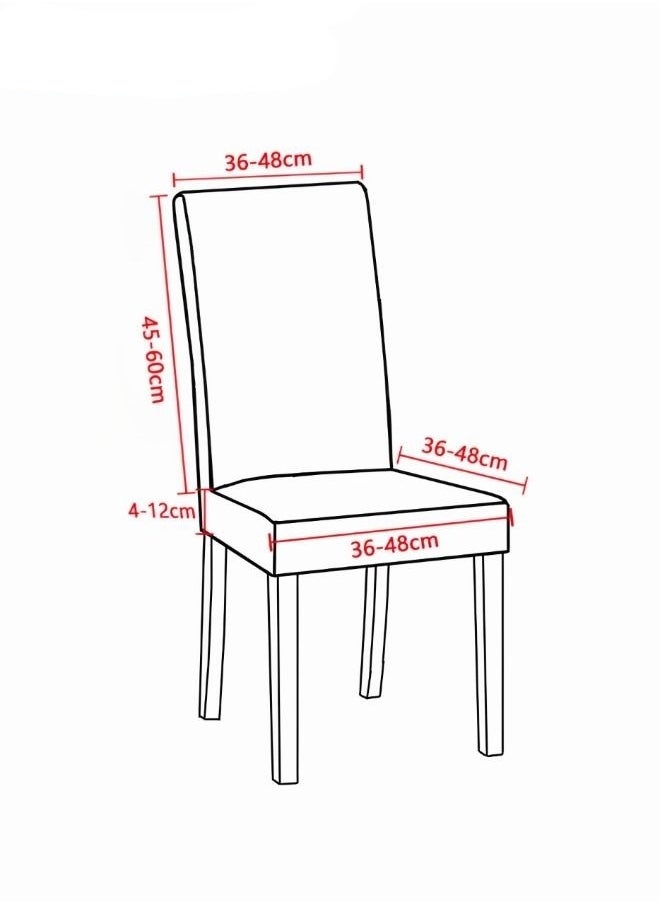 MIXDE - 4-Piece Printed Dining Chair Cover, Kitchen Detachable Dining Chair Protective Cover, Washable Elastic Seat Cover - Image 1